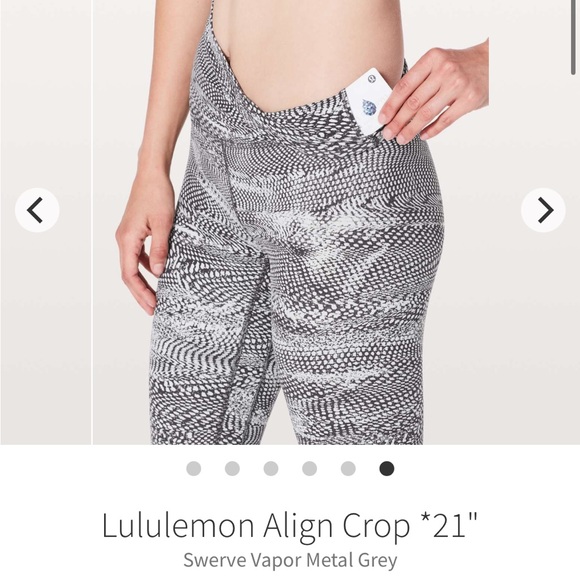 Lululemon Align Crop - Swerve Vapor Metal Grey | Color: Black/White | Size: 4 - Picture 6 of 7